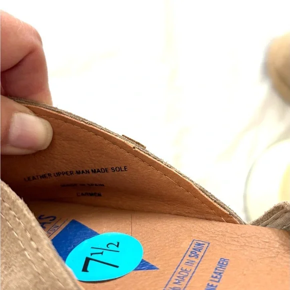 NWT Verbenas Tan Brown Espadrille Leather Loafers SZ 7.5 - Picture 10 of 12